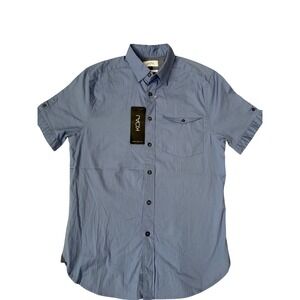 KOAJ Mens Super Slim Short Sleeve Cotton Natural Fibers Lightweight Blue‎ S NWT